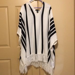 Forever 21 Black and White Poncho